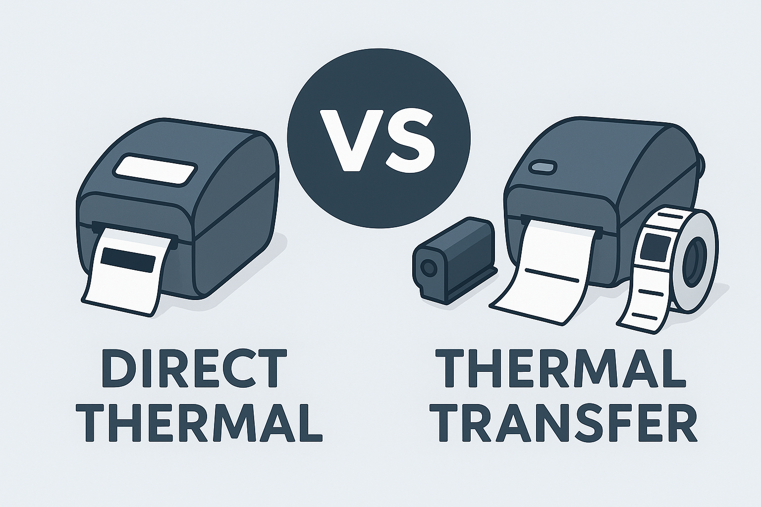 Direkttermisk vs termotransfer: vad är skillnaden?