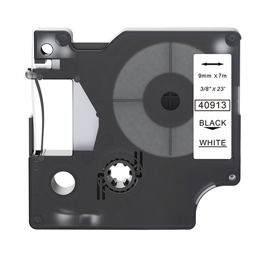 Dymo 40913 kompatibla märkband svart op vit 9mm