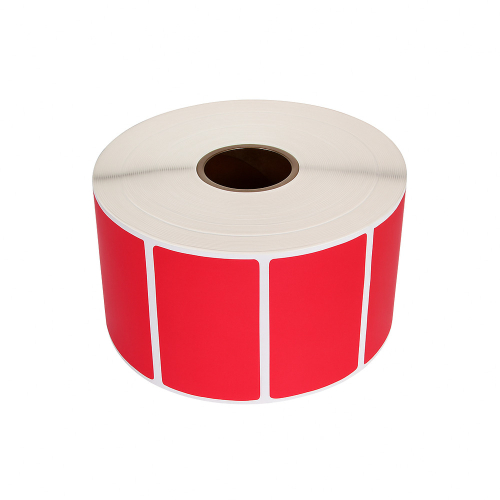 Termiska etiketter, 57 x 32mm, röd, 1500 etiketter