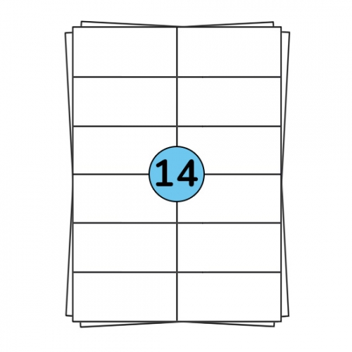 A4 etikettark 105 x 42 mm, 1.400 etiketter