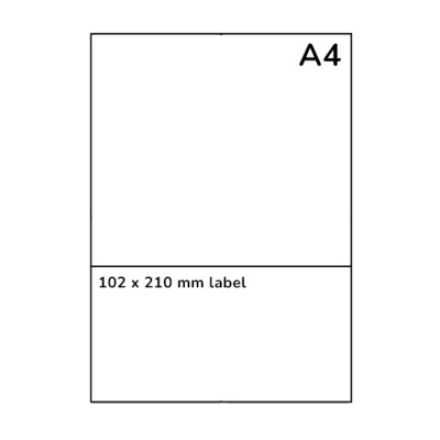 Följesedel / retouretikett med adressetikett 102 x 210 mm