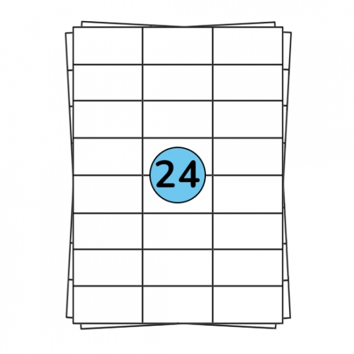 A4 etikettark 70 x 37 mm, 2.400 etiketter