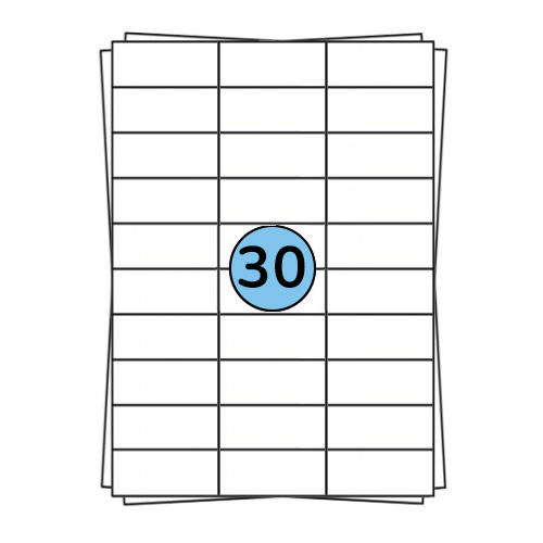 A4 etikettark 70 x 30 mm, 3.000 etiketter