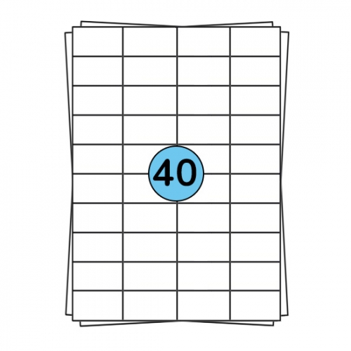 A4 etikettark 52 x 30 mm, 4.000 etiketter