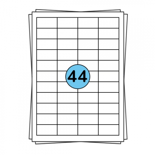 A4 etikettark 48 x 25 mm, 4.400 etiketter