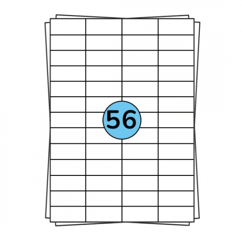 A4 etikettark 52 x 21 mm, 5.600 etiketter