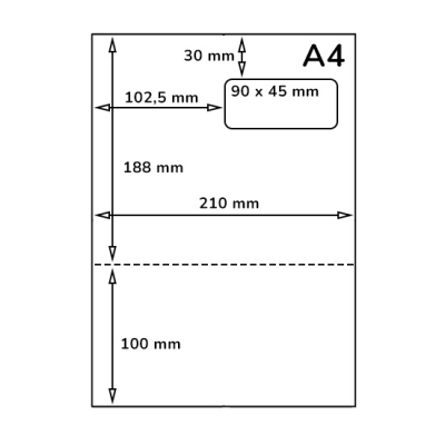 Följesedel / retouretikett med adresetiket 90 x 45 mm