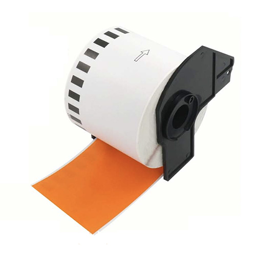 Brother DK-22205 kompatibla etiketter orange, 62mm x 30,48m