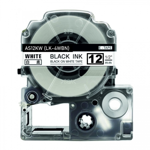 Epson LK-4WBN kompatibla märkband svart op vit 12mm