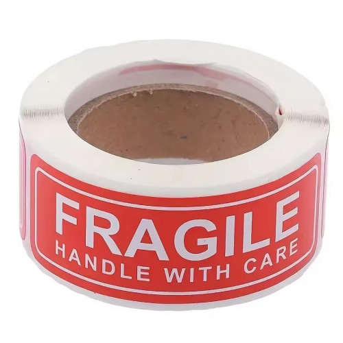 Etiketter Fragile handle with care - 120 stuks